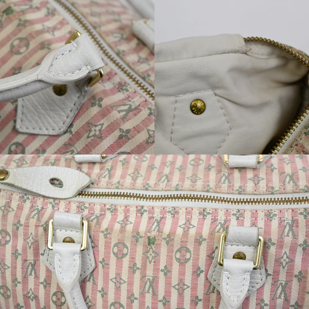 LOUIS VUITTON Speedy 30 Travel Hand Bag Monogram Mini Lin Rouge M95501 32TA283