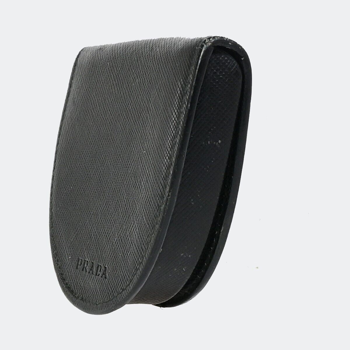 PRADA Logo Bifold Coin Case Wallet Saffiano Leather Black Italy 01EB844