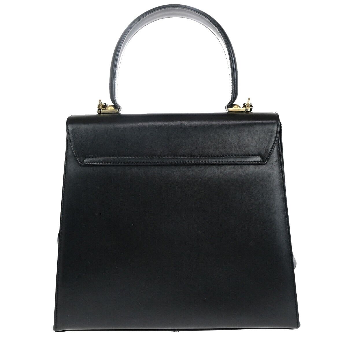 SALVATORE FERRAGAMO Gancini 2Way Shoulder Hand Bag Leather Black GHW 83EC641