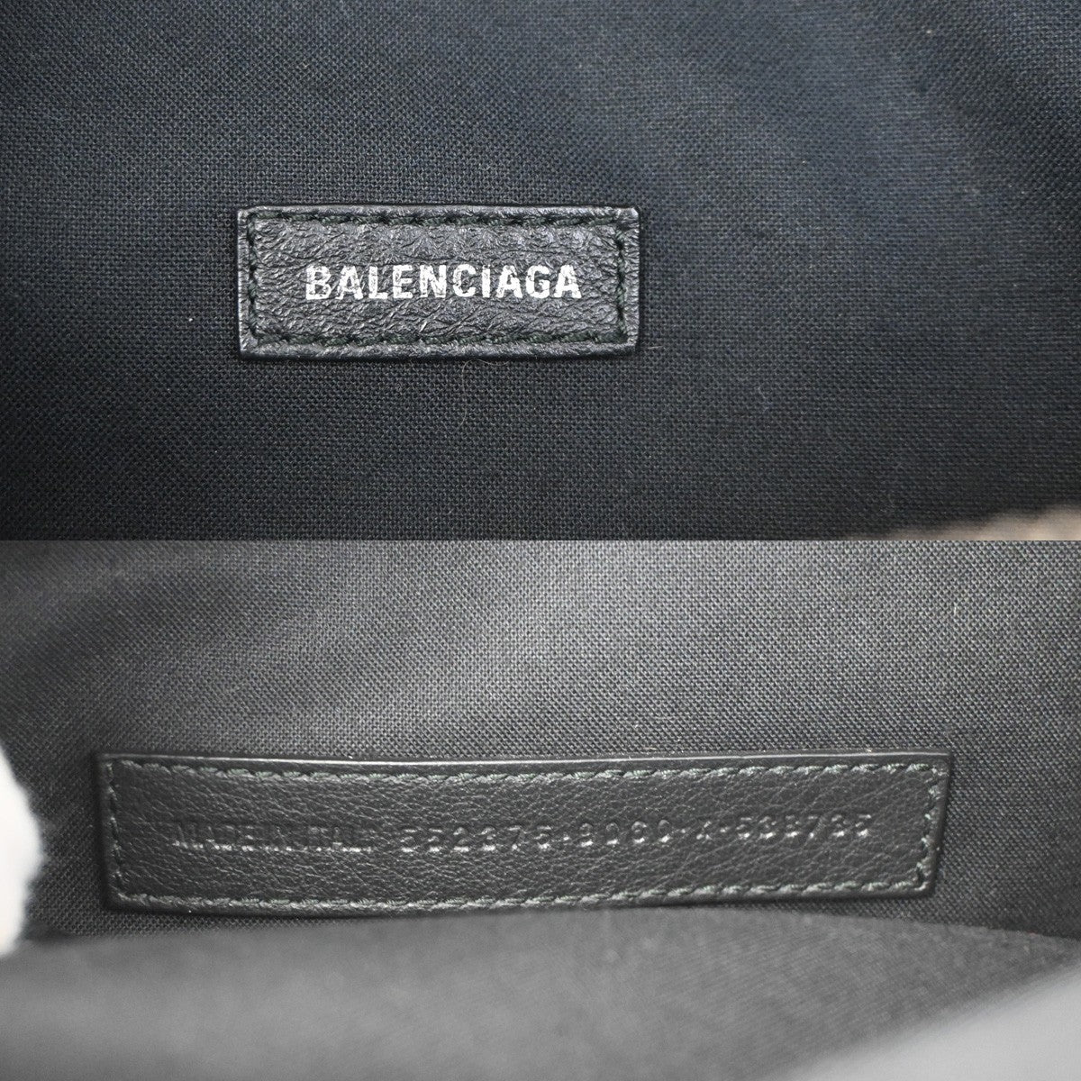 BALENCIAGA Logo Everyday Belt Body Bag Leather White Black SHW Italy 87KC637