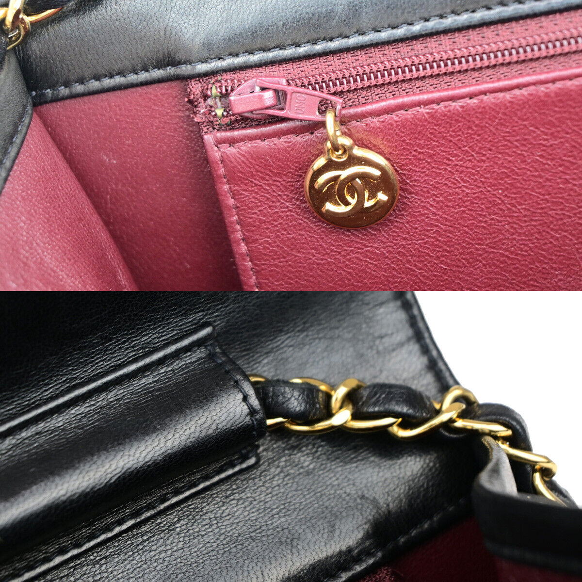 CHANEL CC Matelasse 25 Chain Shoulder Bag Leather Black GHW Vintage 392RJ899