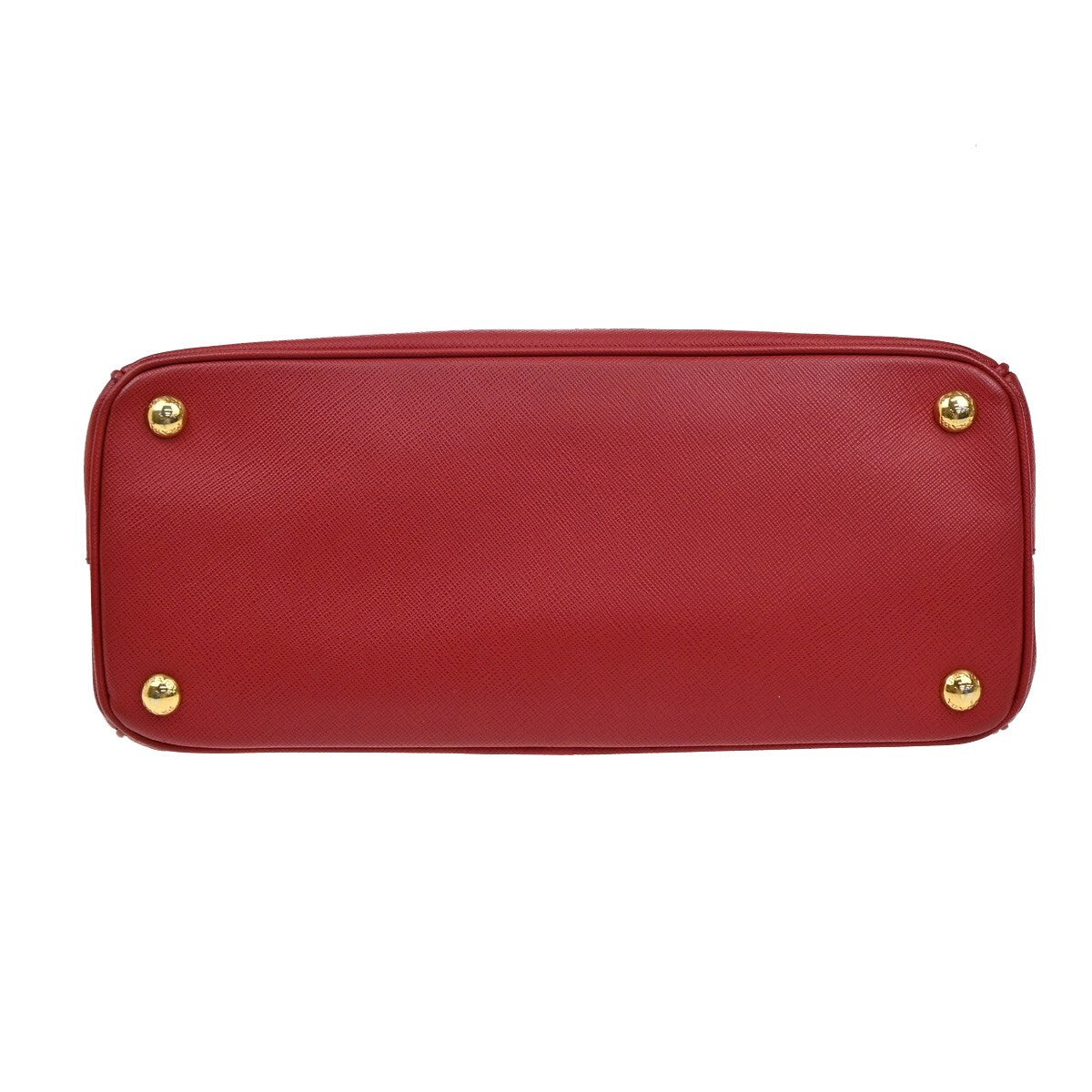 PRADA Logo Saffiano 2Way Shoulder Hand Bag Leather Red GHW 95RF247