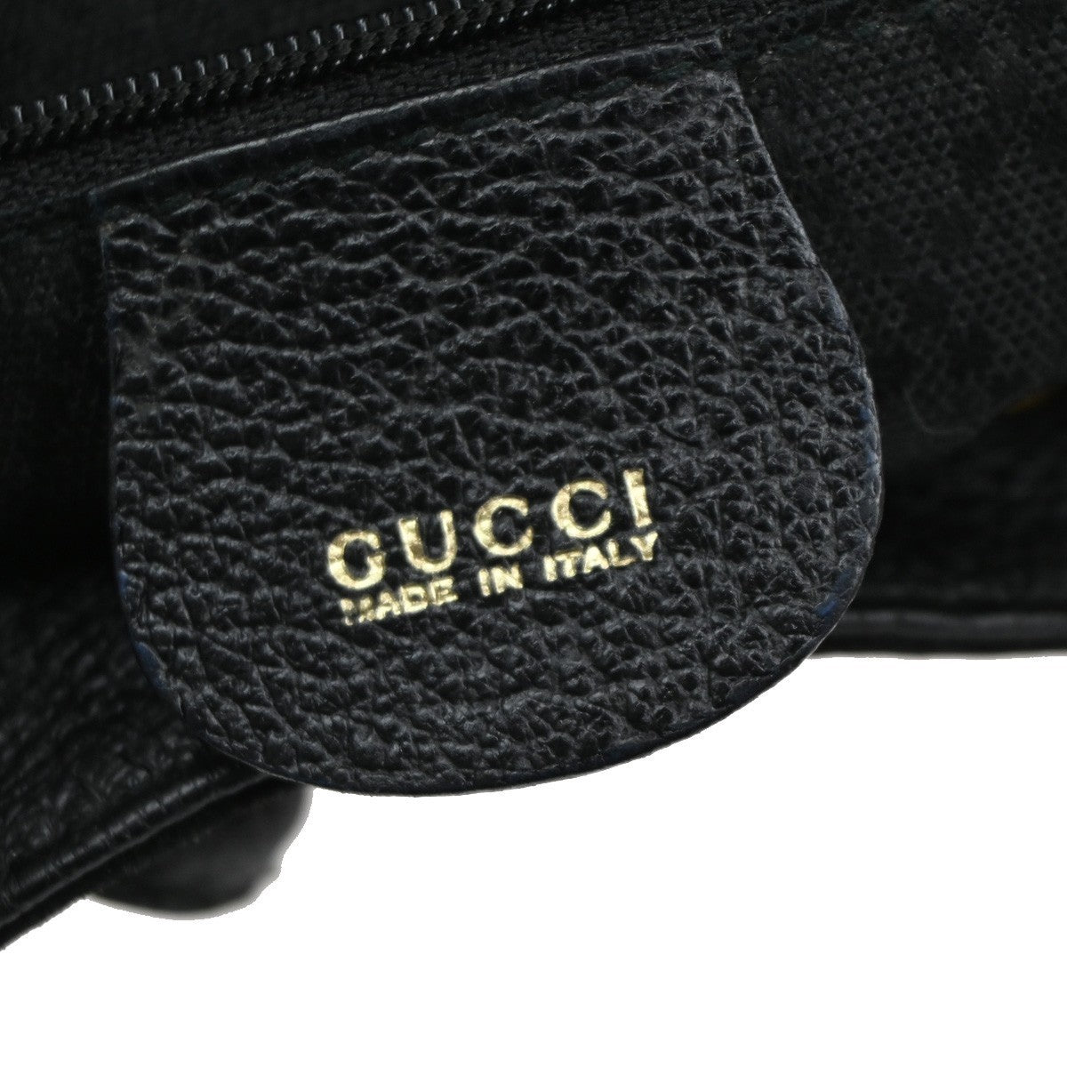 GUCCI Logo GG Pattern Bamboo Backpack Bag Suede Canvas Black SHW Italy 62CA501