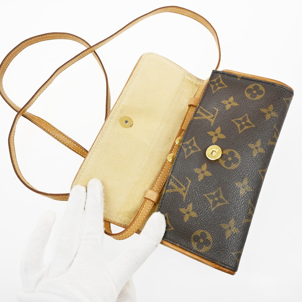 LOUIS VUITTON Pochette Twin PM 2Way Shoulder Clutch Bag Monogram M51854 86CA083