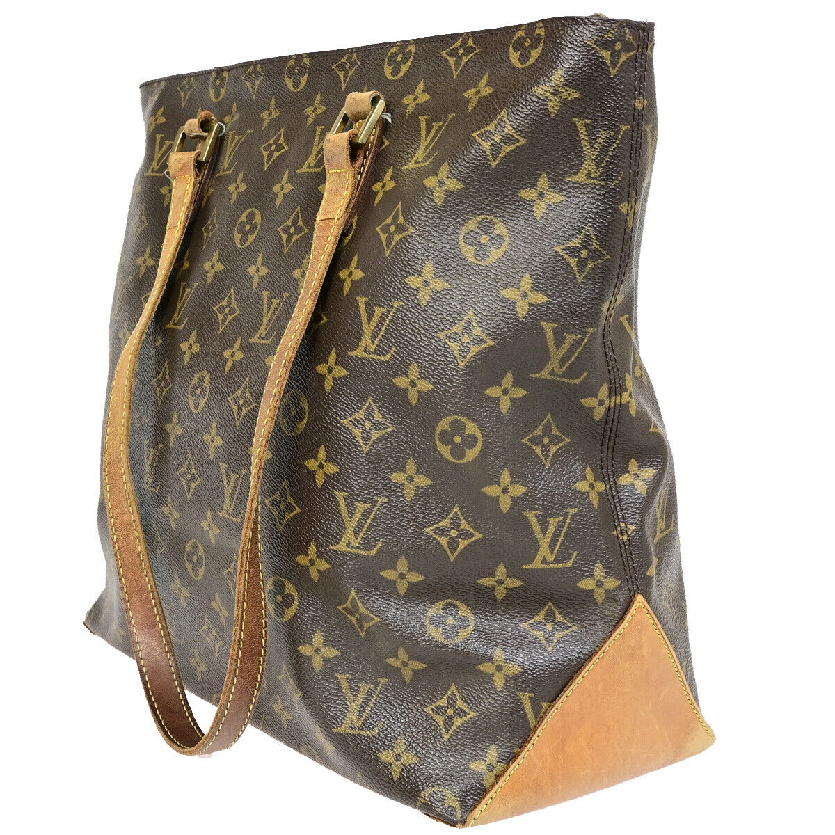LOUIS VUITTON Cabas Mezzo Shoulder Bag Monogram Leather Brown M51151 31YF519