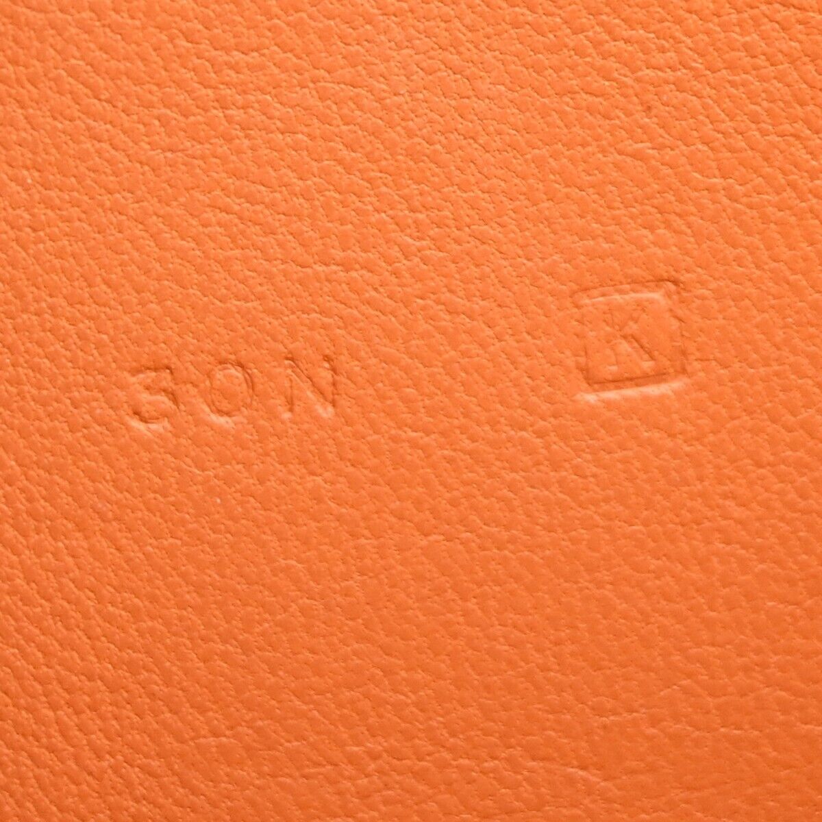 HERMES Logos Dogon GM Long Bifold Wallet Purse Veau Togo Leather orange 83RF064