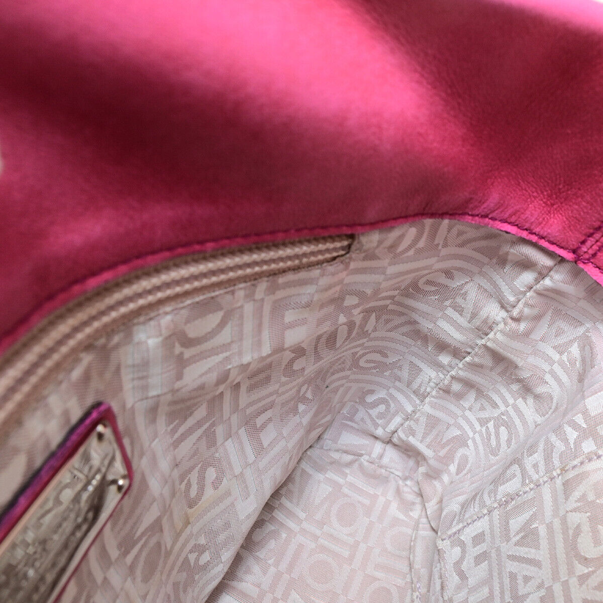 SALVATORE FERRAGAMO Gancini Hand Tote Bag Leather Pink SHW Italy 02SJ337