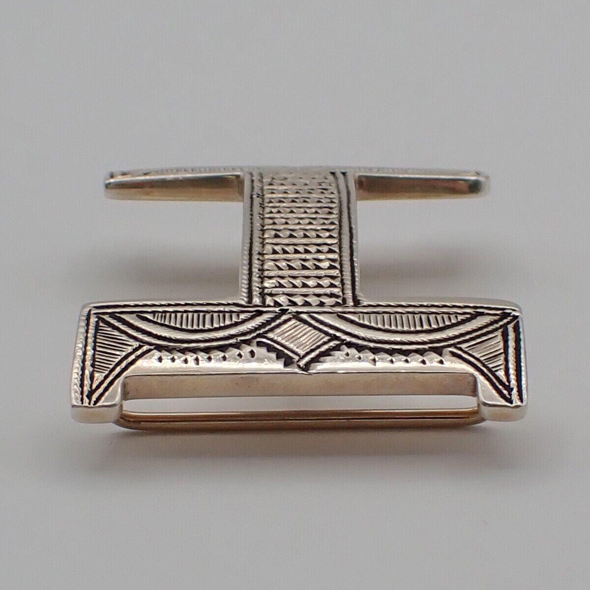 HERMES Logo Touareg Belt Buckle Ag925 Silver Accessory 19RK947