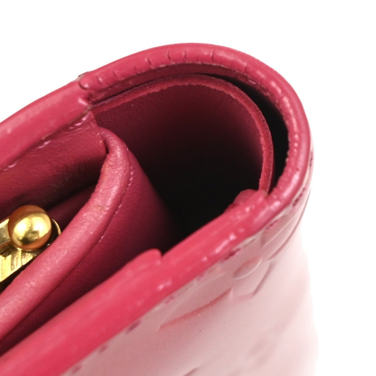 LOUIS VUITTON Porte-Monnaie Viennois Wallet Monogram Vernis Pink M9141F 63TA447