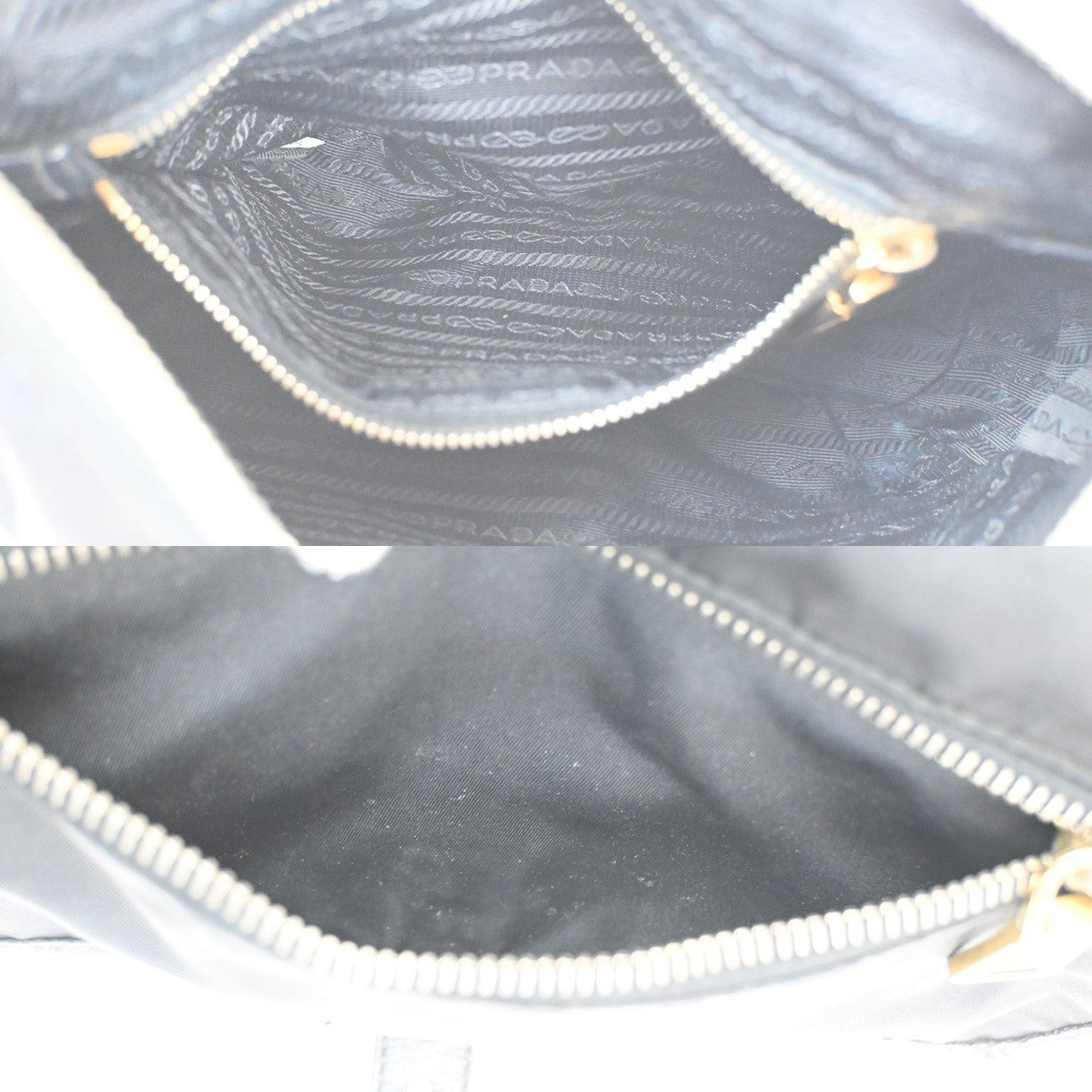 PRADA Plate Logo Tessuto Shoulder Bag Nylon Leather Black GHW Italy 33TA379