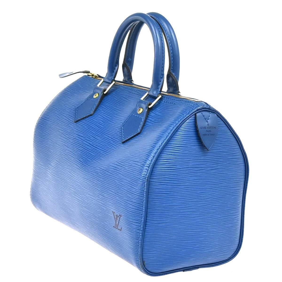 LOUIS VUITTON LV Logo Speedy 25 Travel Hand Bag Epi Leather Blue M43015 88YJ057