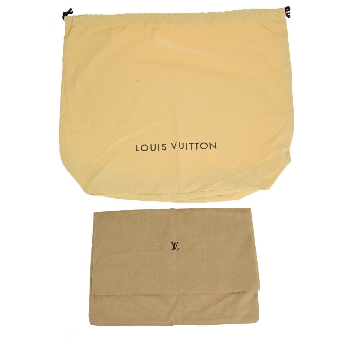 LOUIS VUITTON Logo 10 Set Dust Bag Drawstring Canvas Cotton Beige Brown 09EB738