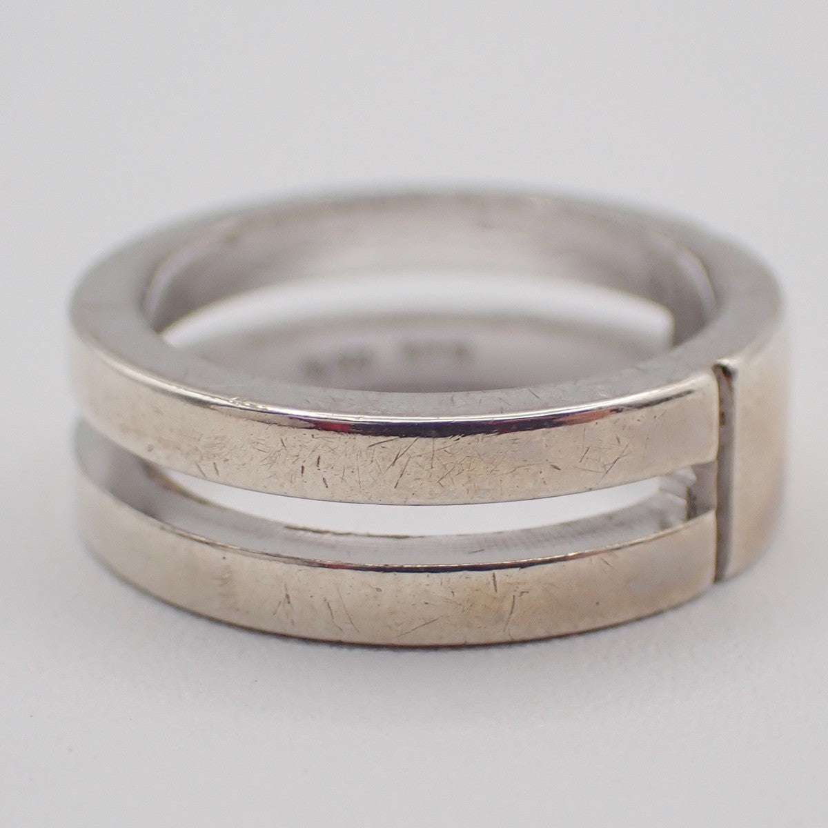 GUCCI G Logo Ring Silver 925 Size JP8 US4.5 Italy Accessory 01KC873