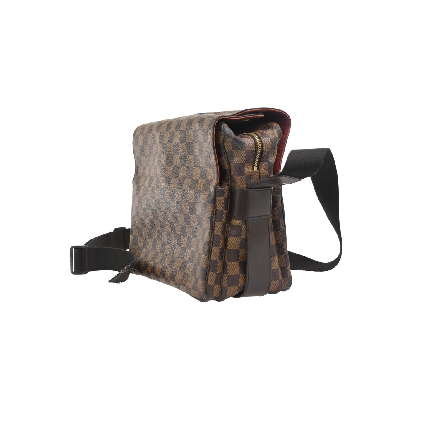 LOUIS VUITTON Naviglio Shoulder Bag Damier Ebene Leather Brown N45255 66CA753