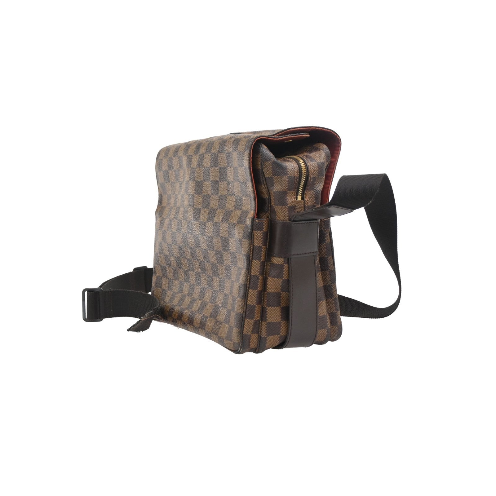 LOUIS VUITTON Naviglio Shoulder Bag Damier Ebene Leather Brown N45255 66CA753