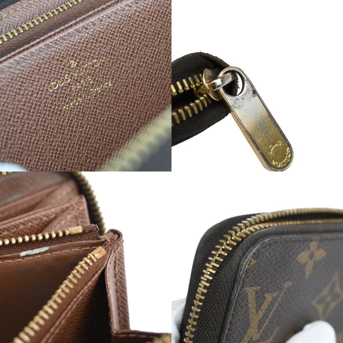 LOUIS VUITTON Zippy Wallet Long Bifold Monogram Leather Brown M60017 39FA521