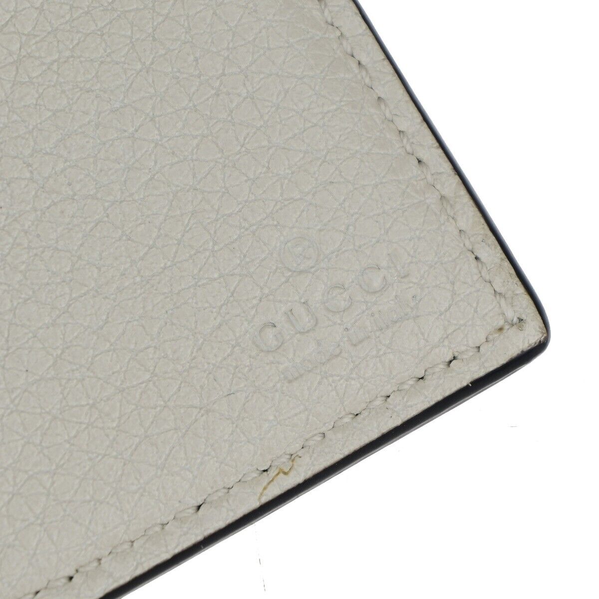 GUCCI Logo Bifold Wallet Purse Leather White Made in Italy 31KA235
