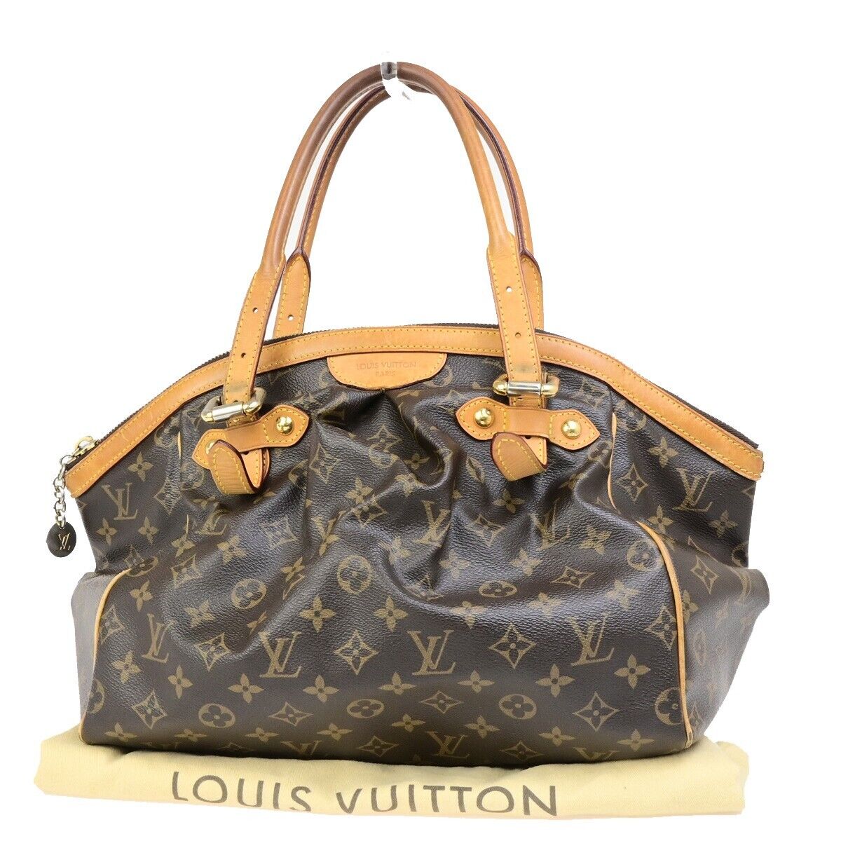 LOUIS VUITTON LV Tivoli GM Shoulder Bag Monogram Leather Brown M40144 34ED314