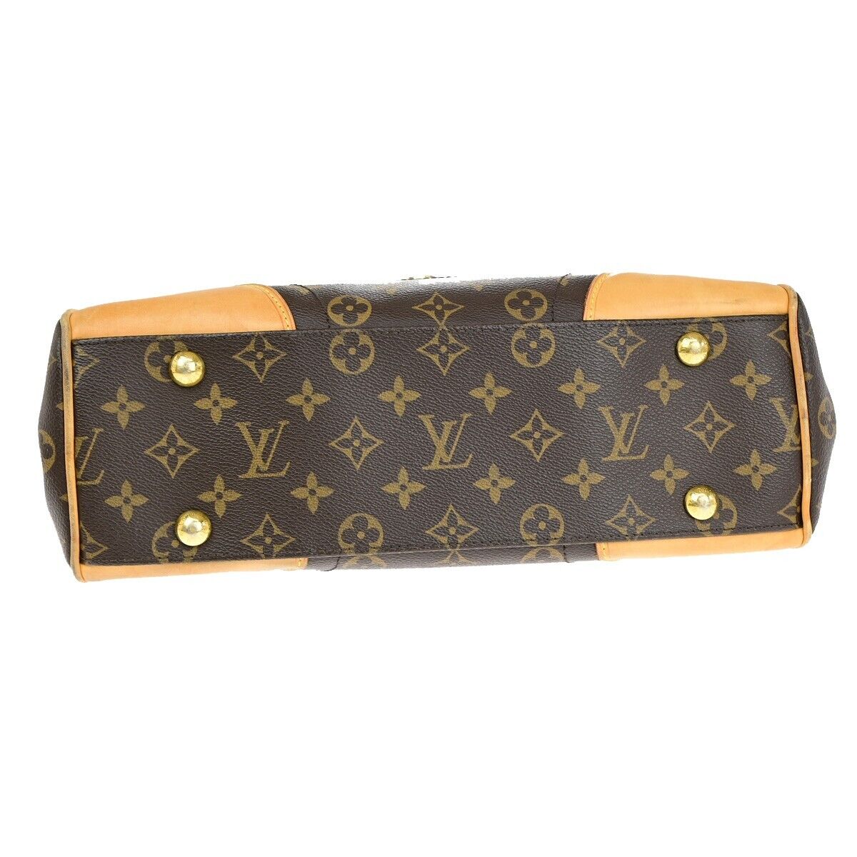 LOUIS VUITTON Logo Beverly MM Shoulder Bag Monogram Leather Brown M40121 12YE651
