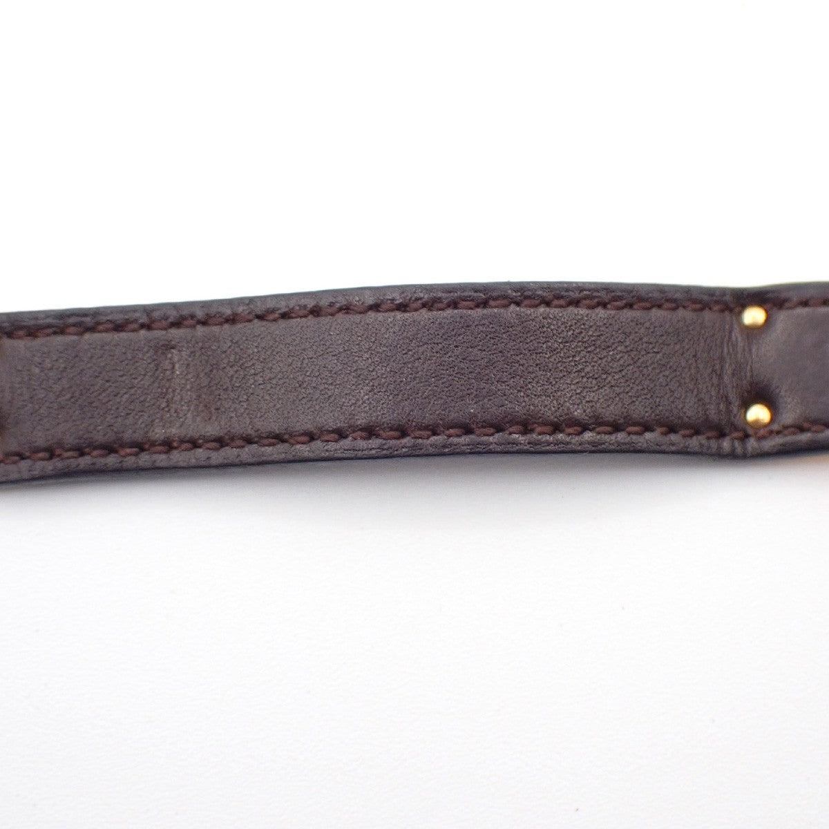 HERMES Kelly Double Tour Choker Bracelet Leather Brown GHW France 62RL901