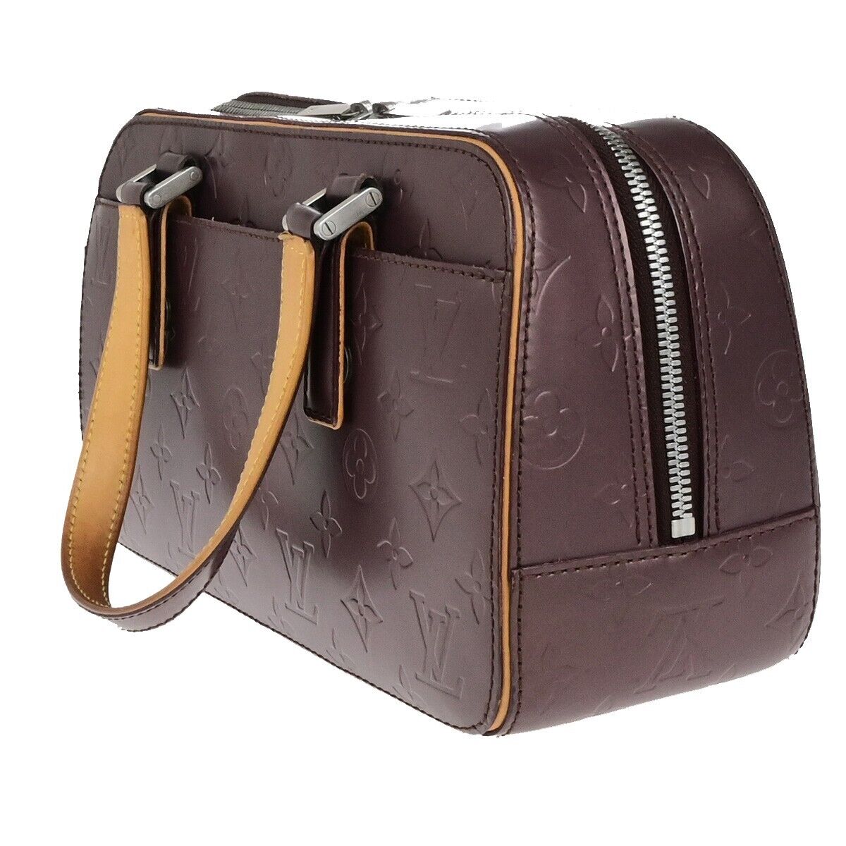 LOUIS VUITTON Shelton Shoulder Bag Monogram Mat Leather Purple M55176 82ED236
