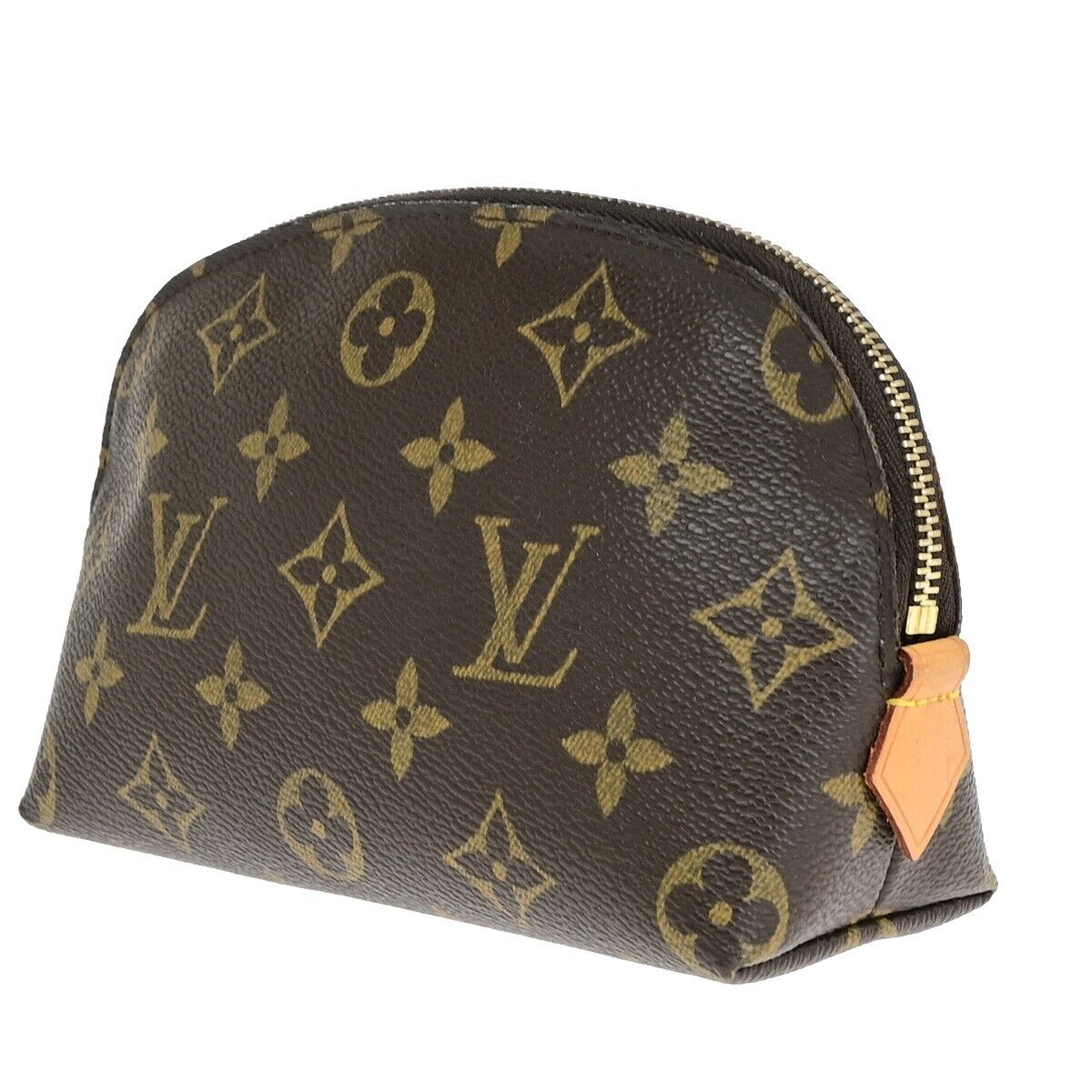 LOUIS VUITTON Pochette Cosmetic Pouch Monogram Leather Brown BN M47515 76EB750