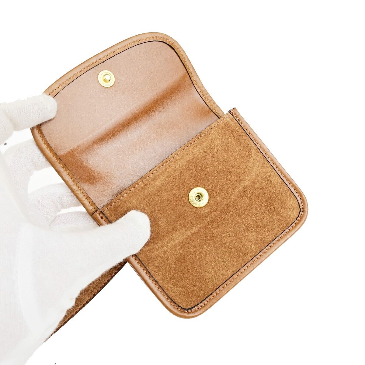 CELINE Logo Mini Bum Bag #85 Suede Leather Brown GHW Italy 68ED372