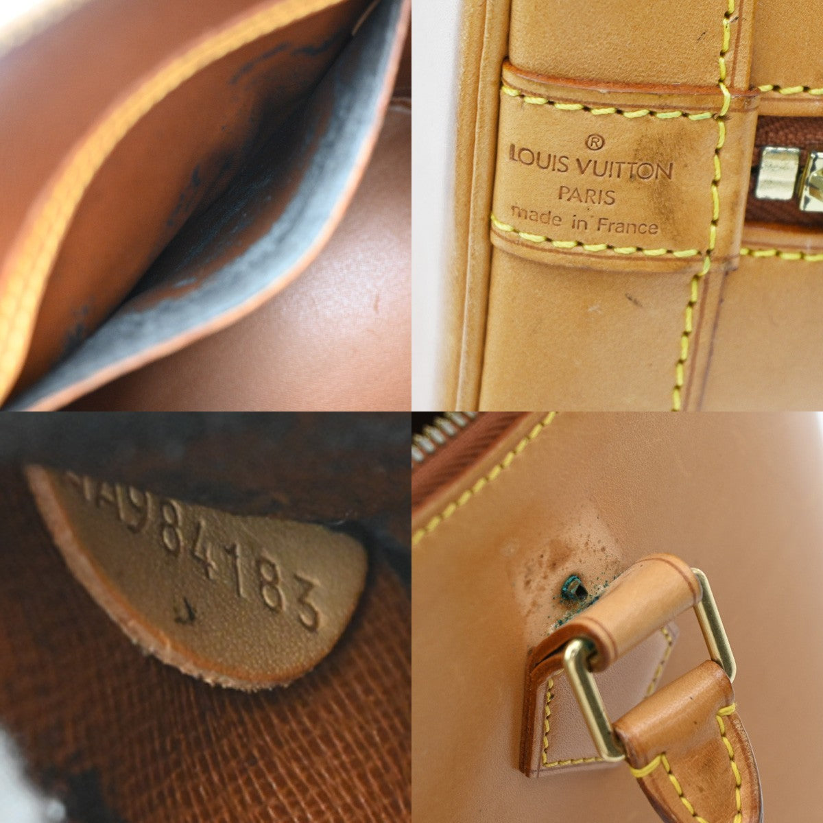LOUIS VUITTON LV  Alma Hand Bag Nomade Leather Brown France M85394 70CB077