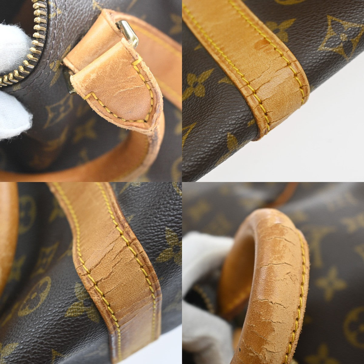 LOUIS VUITTON Keepall 60 Travel Hand Bag Monogram Leather Brown M41422 70MA525