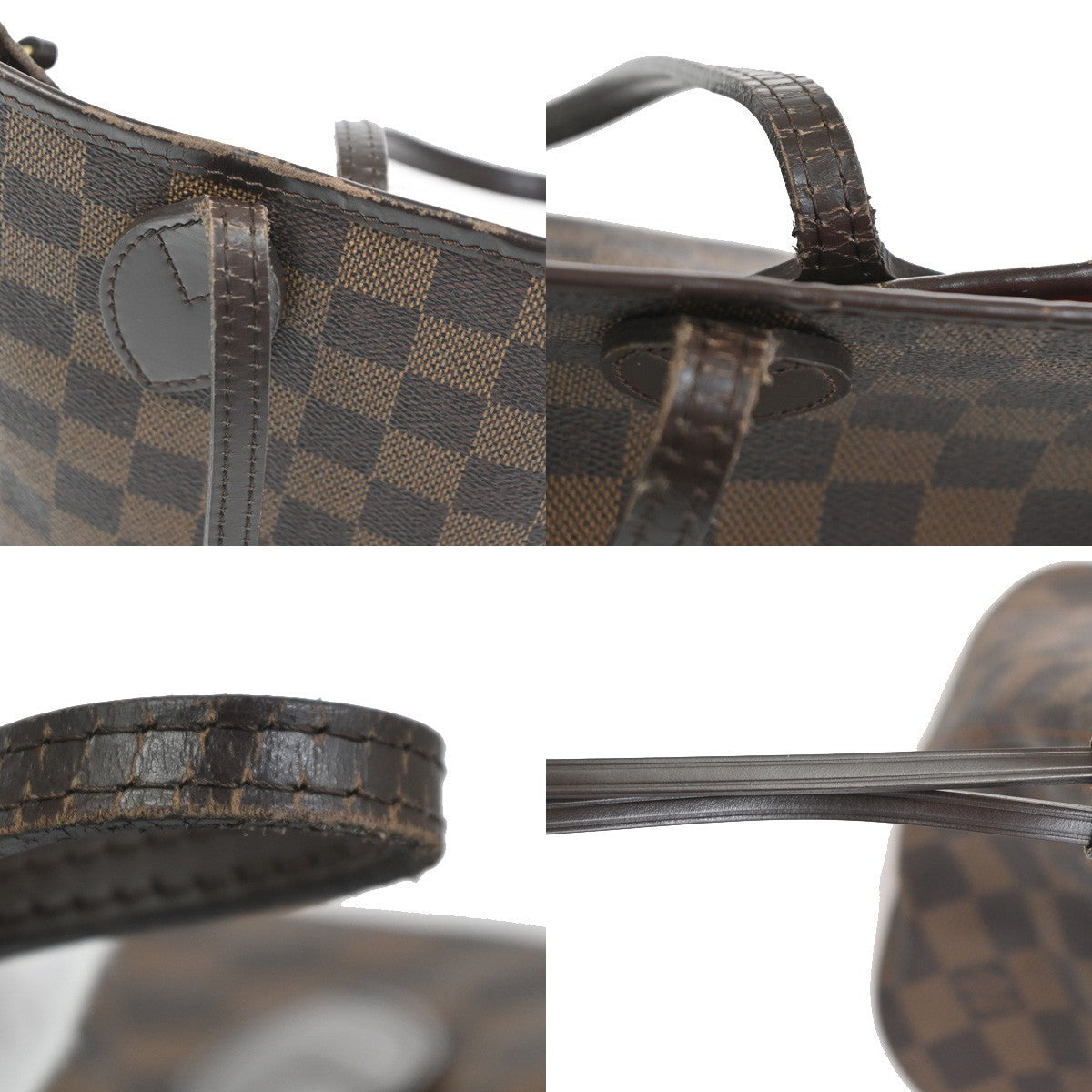 LOUIS VUITTON Neverfull MM Shoulder Bag Damier Ebene Leather BN N51105 16TA695