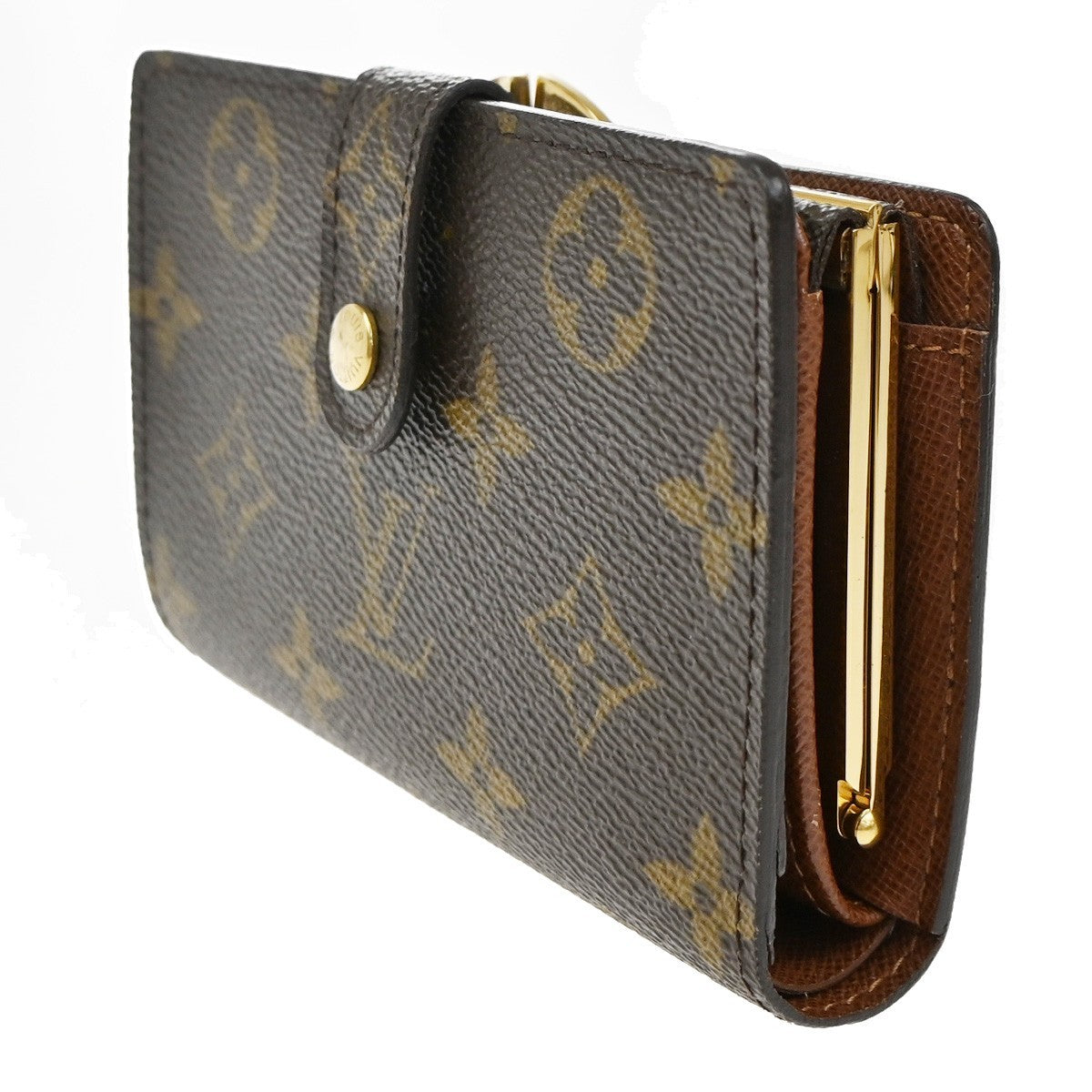 LOUIS VUITTON Compact Zip Bifold Wallet Monogram Leather Brown M61674 73TA240