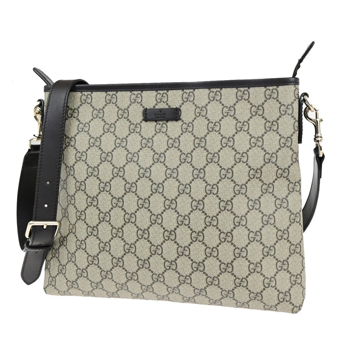 GUCCI Logo GG Pattern Crossbody Shoulder Bag Supreme Leather Brown GHW 11RK635