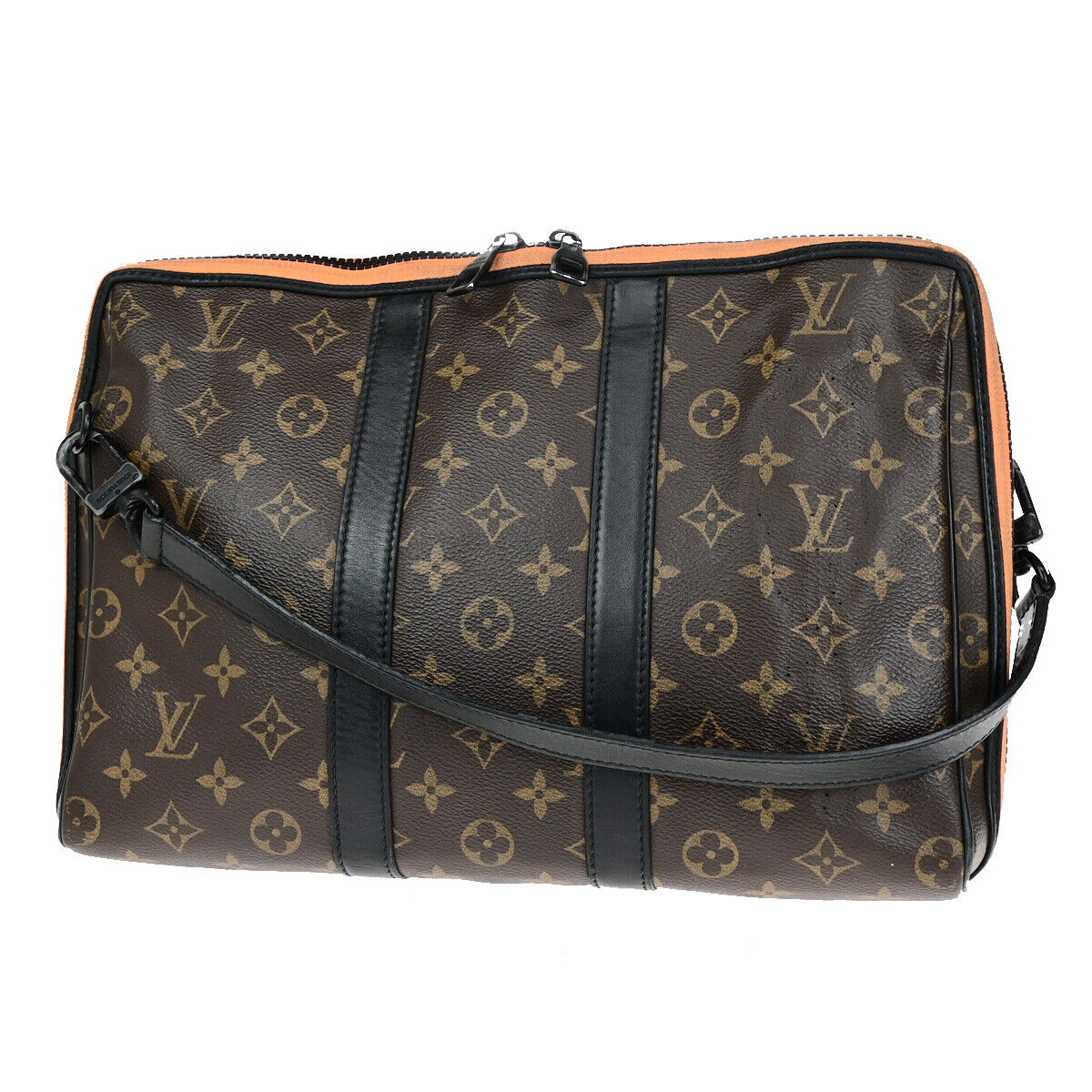 LOUIS VUITTON Keepall Pouch Hand Bag Monogram LV Friends Brown M80130 35YG829