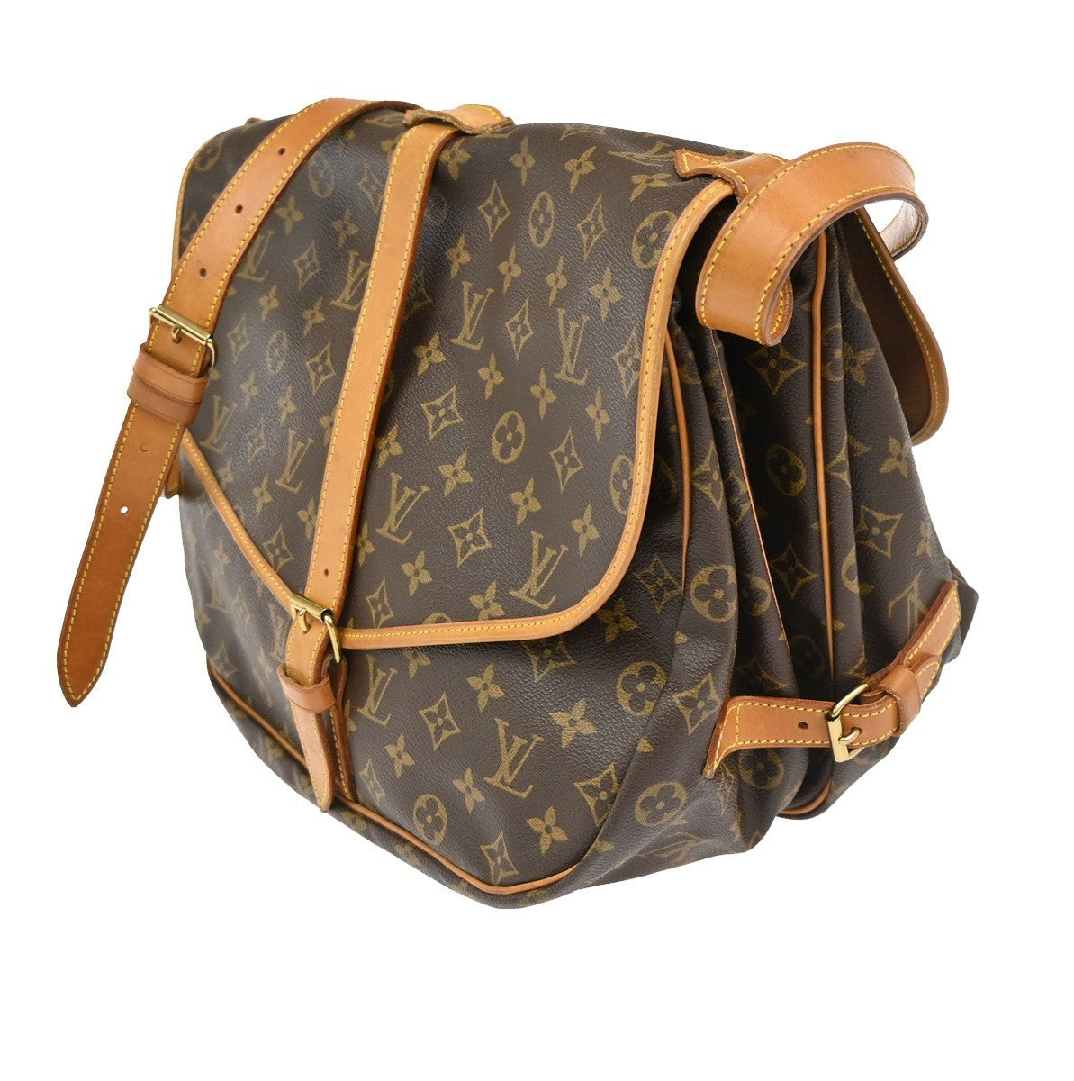 LOUIS VUITTON Saumur 35 Shoulder Bag Monogram Leather BN France M42254 72KC321