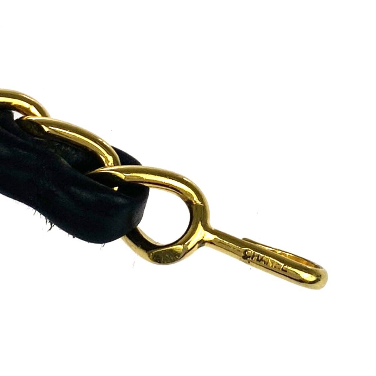 CHANEL CC Mini Matelasse Bag Charm Chain Belt Set Leather Black GHW 620RC928