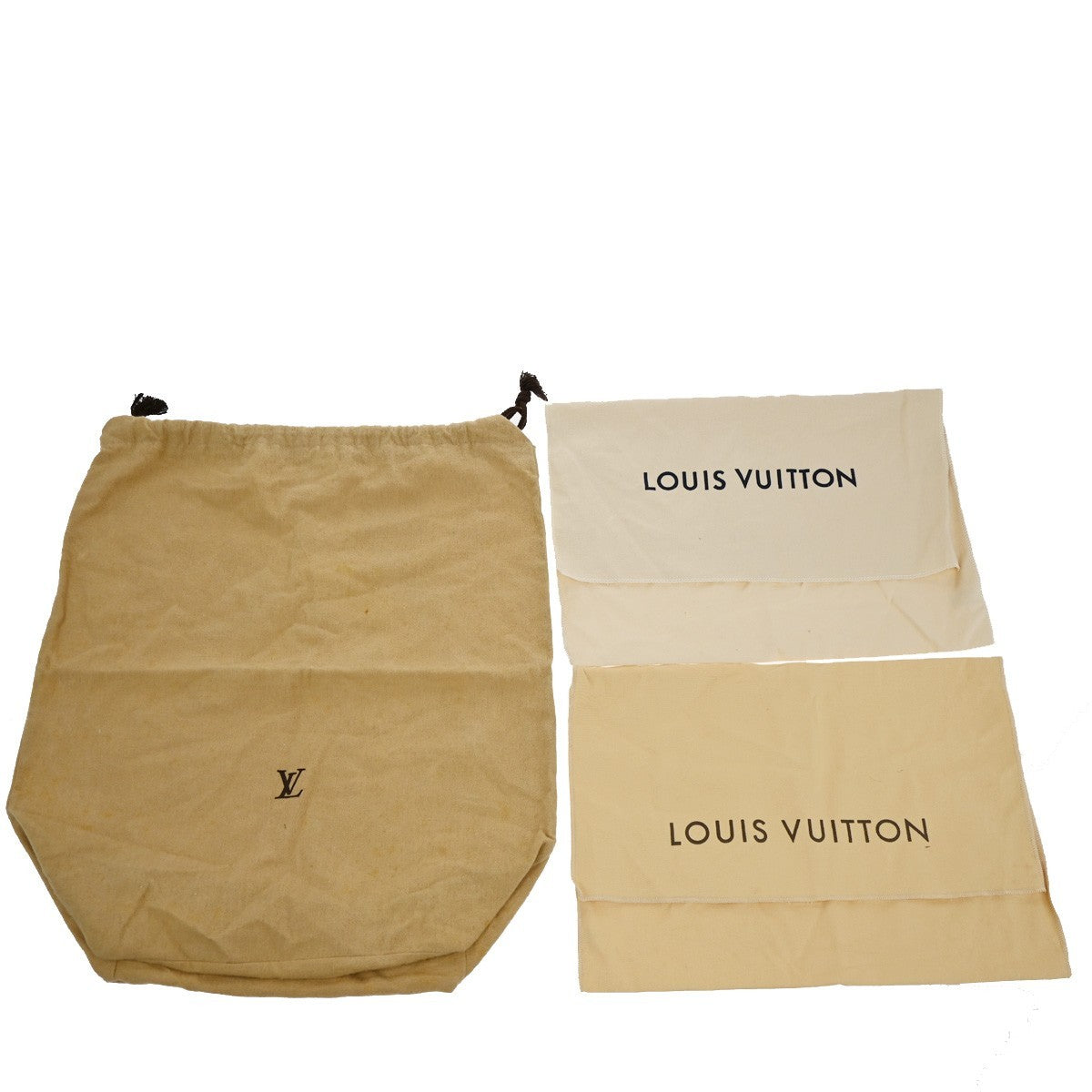 37.Live LOUIS VUITTON 10 Set Dust Bag Drawstring Canvas Cotton BE BN 09KB614