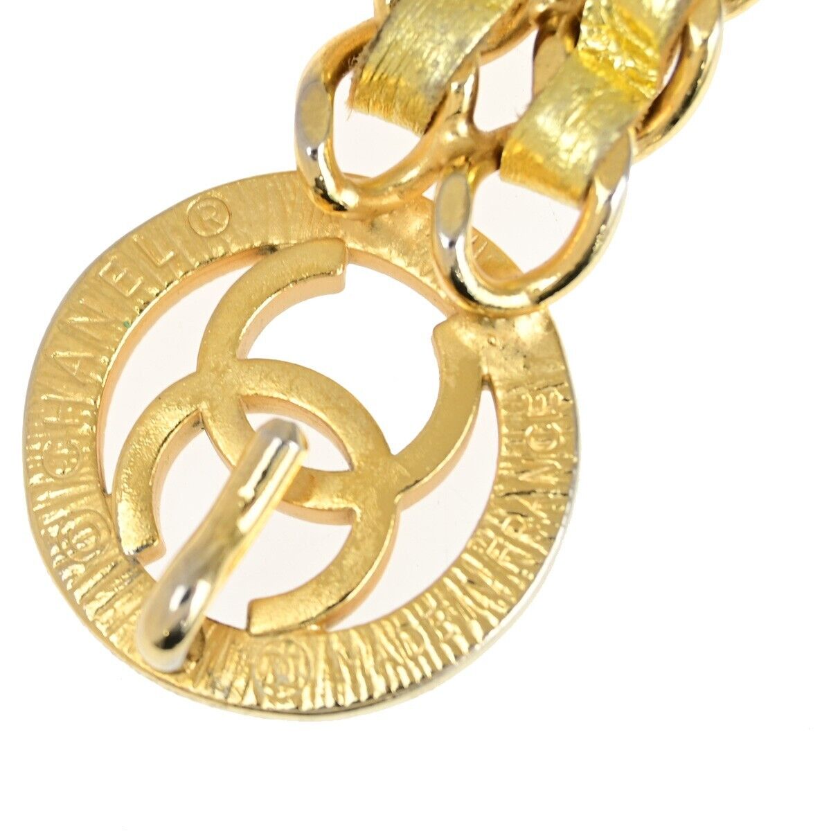 CHANEL CC Logo Coin Chain Belt Leather Gold GHW France Accessory 72RK432