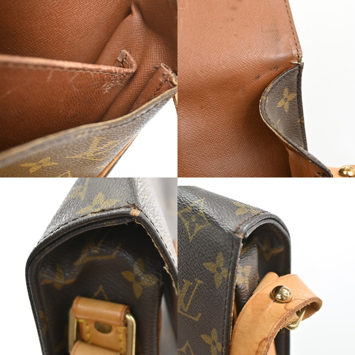 LOUIS VUITTON Cartouchiere MM Shoulder Bag Monogram Leather Brown M51253 78SA065