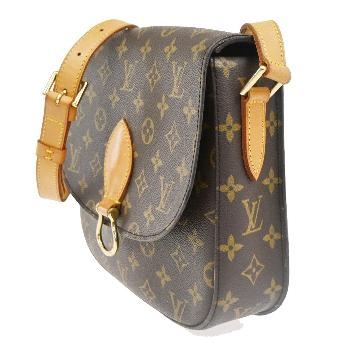 LOUIS VUITTON Saint Cloud GM Shoulder Bag Monogram Leather Brown M51242 82CA746