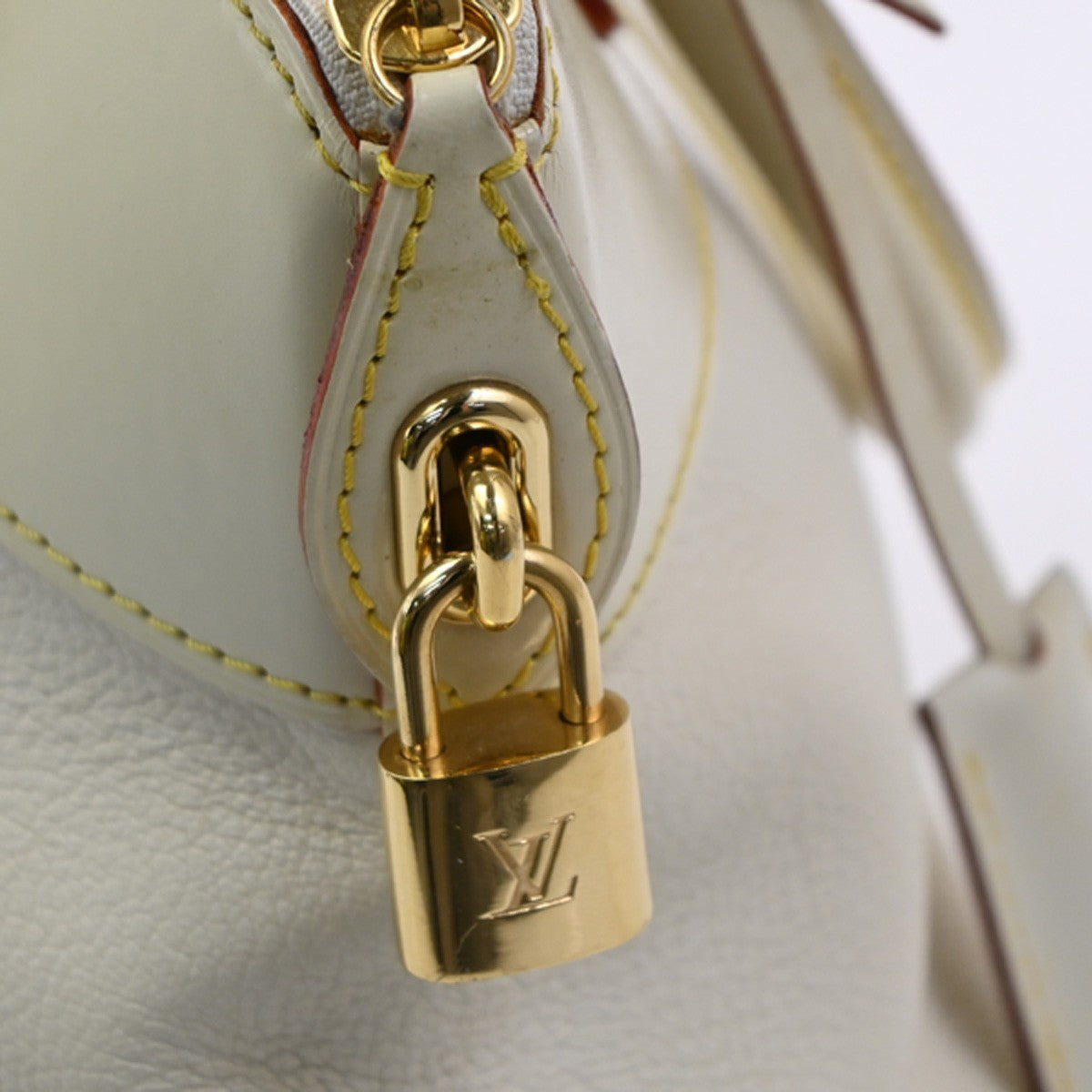 LOUIS VUITTON Lockit PM Hand Bag Suhali Leather White Padlock M91887 73MA688
