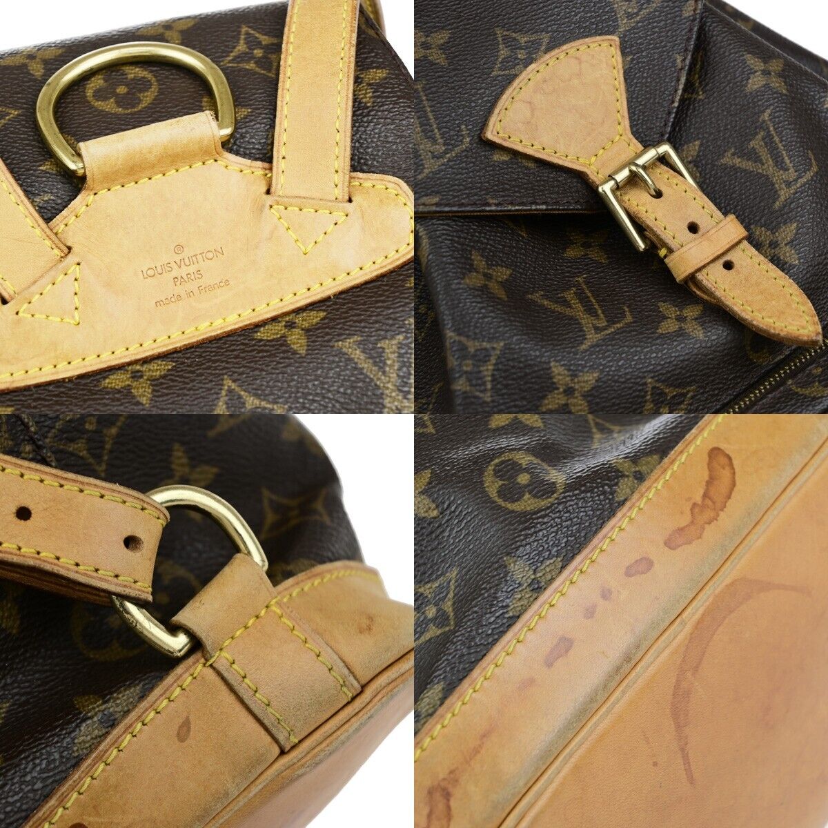 LOUIS VUITTON Montsouris MM Backpack Bag Monogram Leather Brown M51136 11EB703