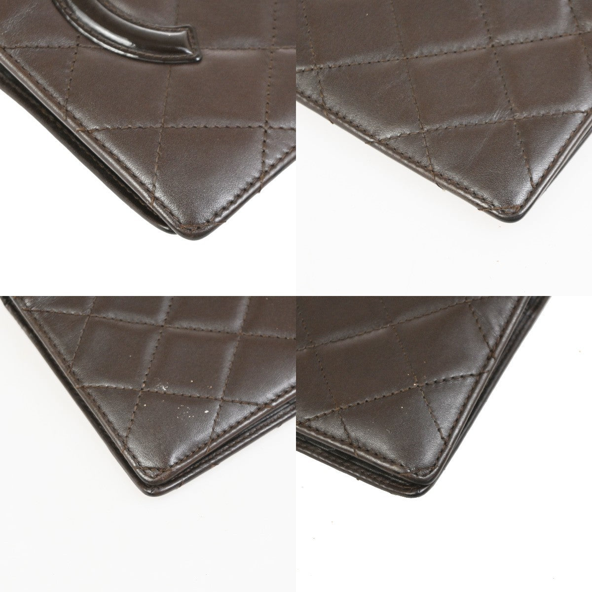 CHANEL CC Logo Cambon Ligne Long Wallet Quilted Leather Brown SHW 83KC692