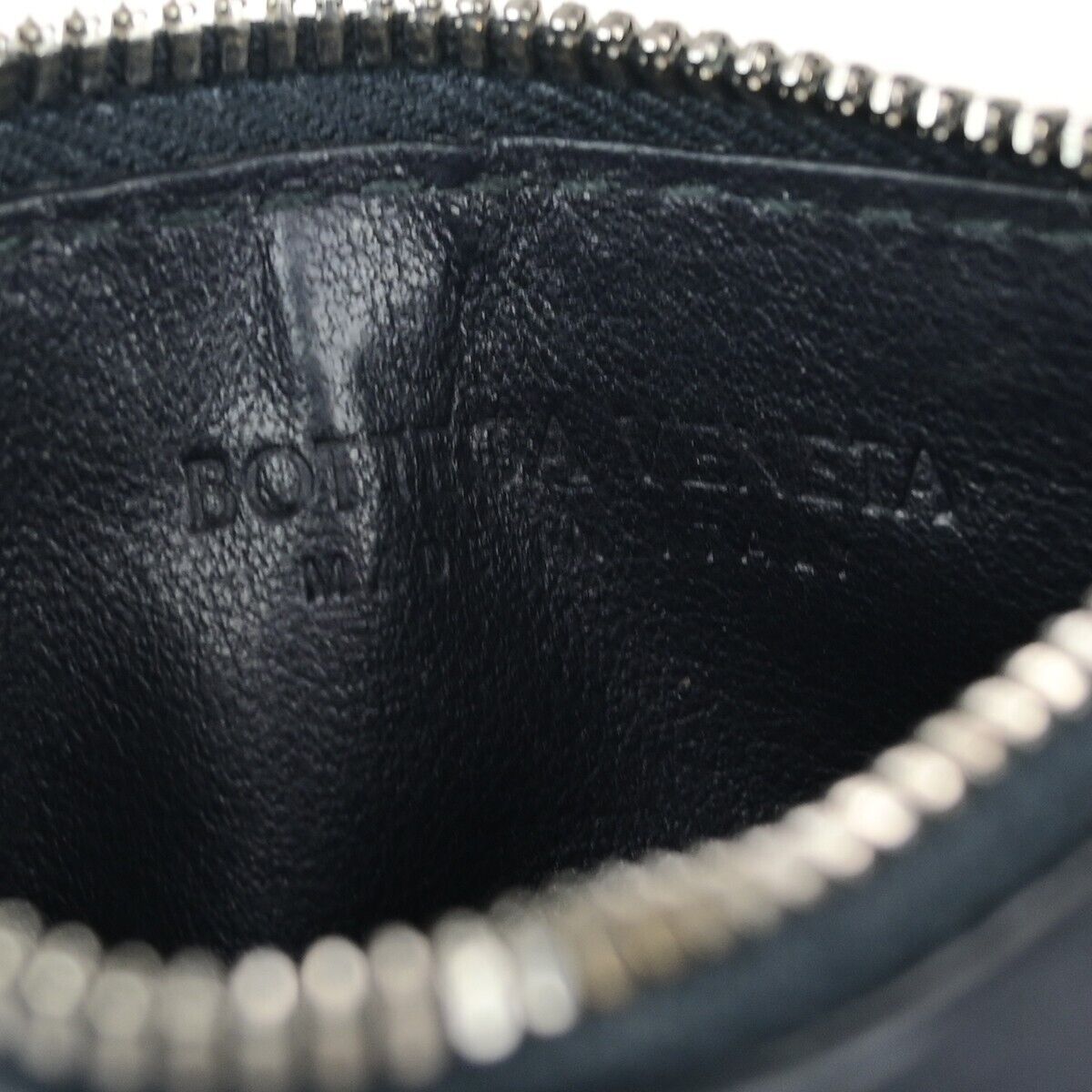 BOTTEGA VENETA Logo Intrecciato Coin Case Wallet Leather Black Italy 66EC617