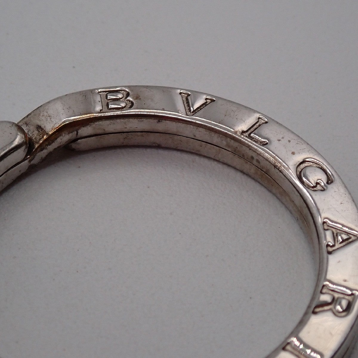 BVLGARI Logo Key Ring Silver Ag 925 Accessory Italy 02EG277