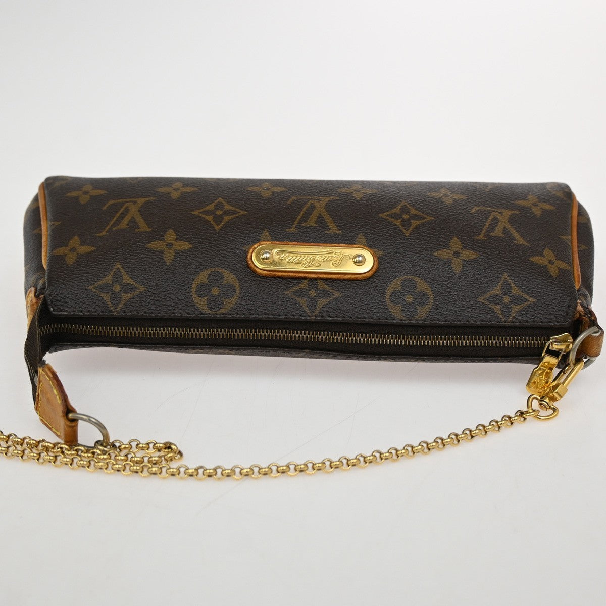 LOUIS VUITTON Logo Eva Chain Shoulder Bag Monogram Leather Brown M95567 16KP046