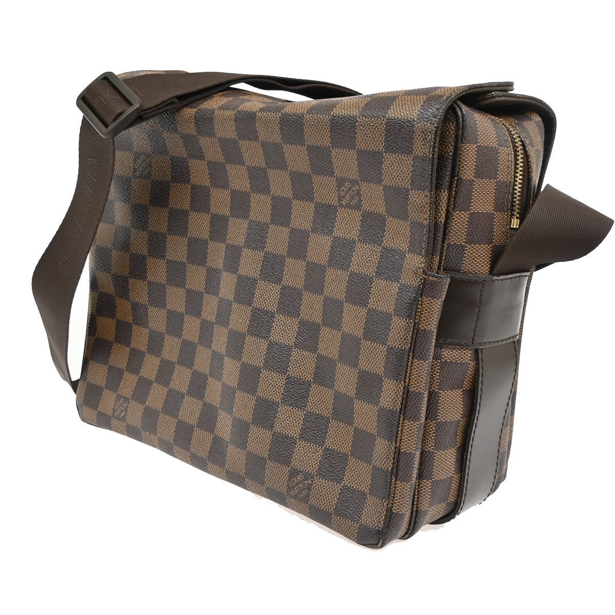 LOUIS VUITTON Naviglio Shoulder Bag Damier Ebene Leather Brown N45255 77TA691