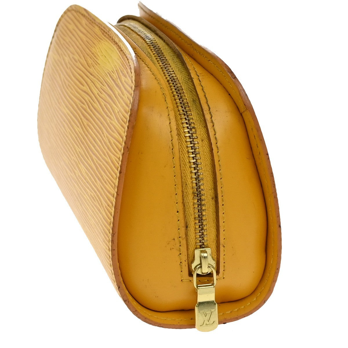 LOUIS VUITTON LV Logo Dauphine PM Pouch Bag Epi Leather Yellow M48449 02KB666