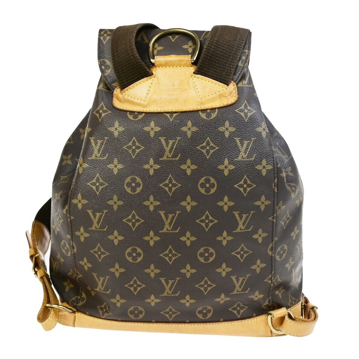 LOUIS VUITTON Montsouris GM Backpack Bag Monogram Leather Brown M51135 70FB218