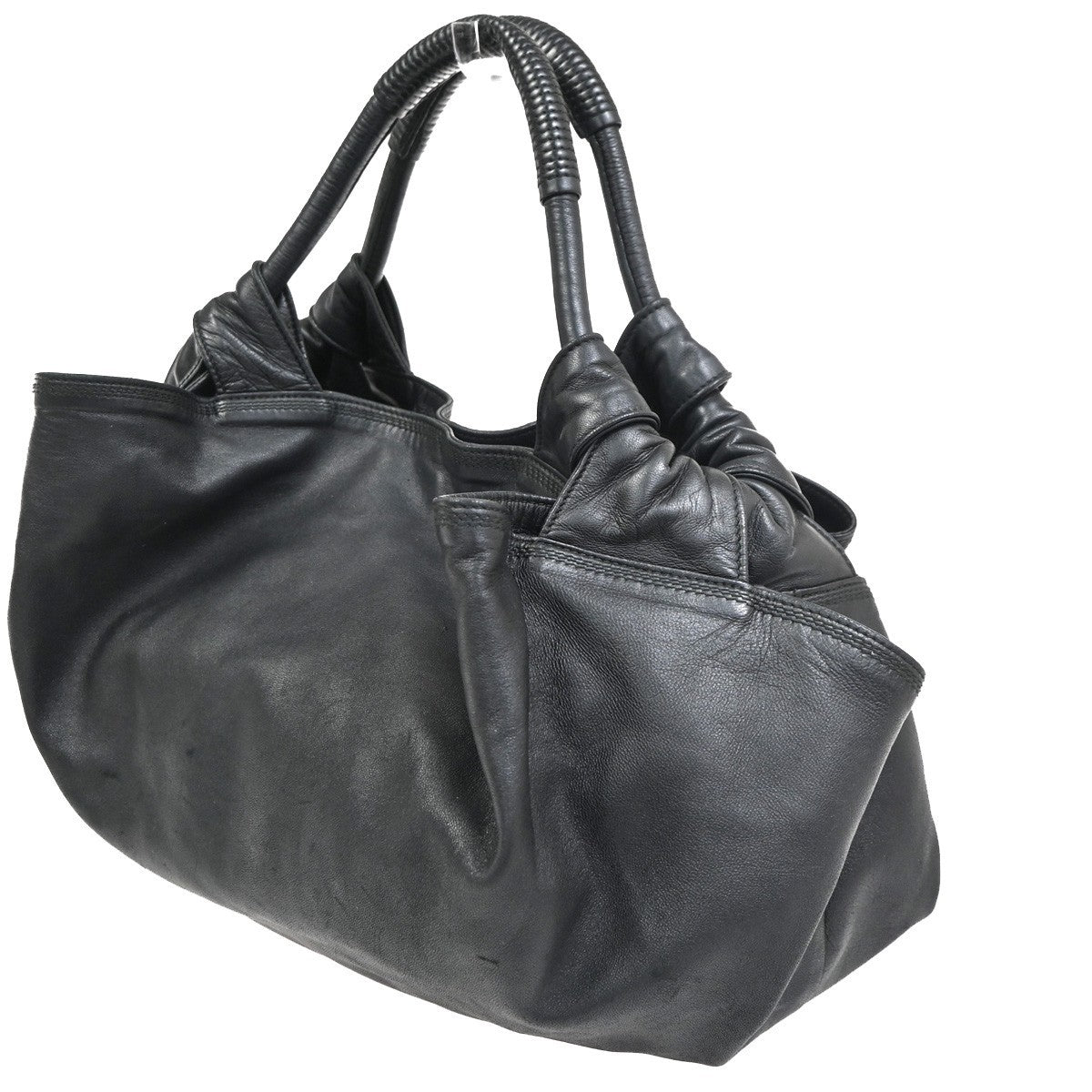LOEWE ANAGRAM Logo Aire Handbag Nappa Leather Black SHW Spain 84CA580