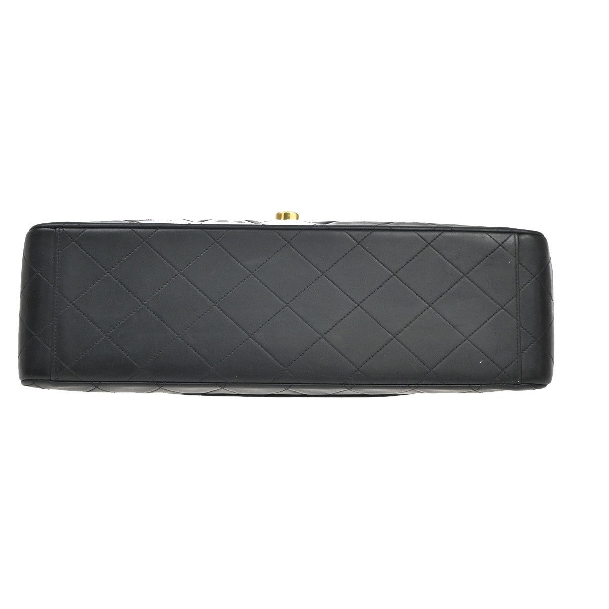CHANEL Maxi Jumbo Matelasse 34 Chain Shoulder Bag Leather Black Vintage 356RF833